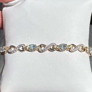 925 Aquamarine Infinity Tennis Bracelet
